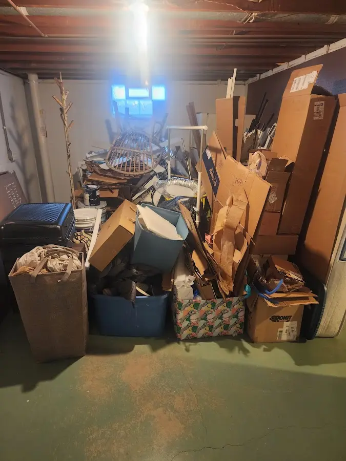 Roll-off dumpster container at job site for 20 Yard Dumpster Rental in Caledonia